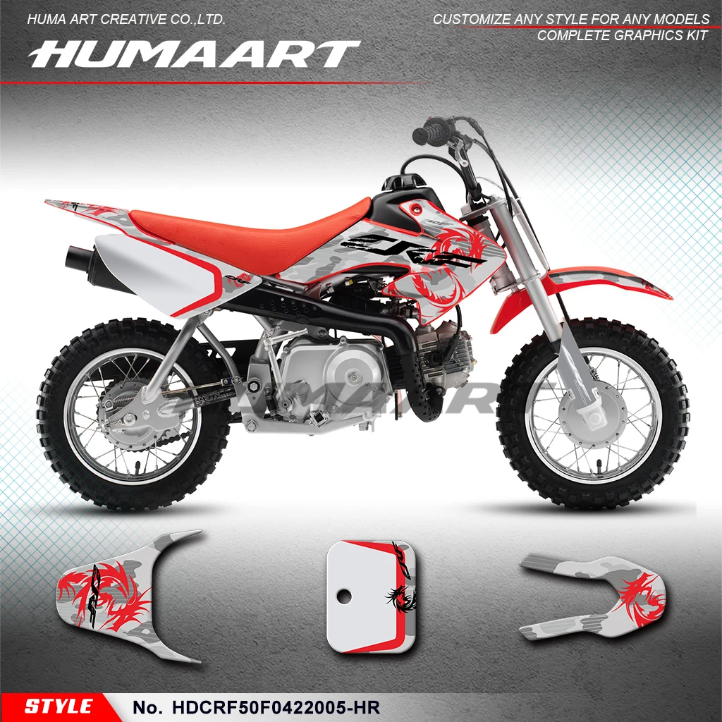 Дизайн графического комплекта HUMAART для Honda CRF 50F CRF50 F 2004-2023 восстановление HDCRF50F 0422005