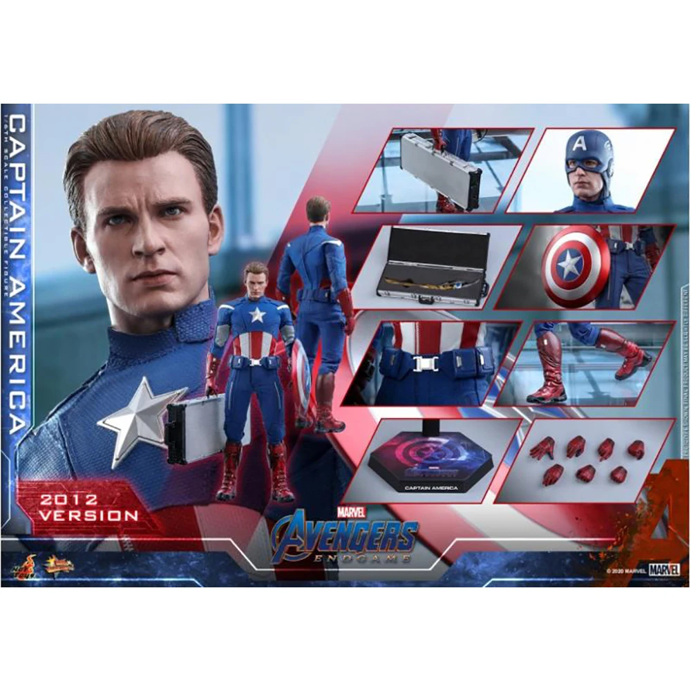 

Original Hottoys 1/6 MMS563 Captain America Steve Rogers Avengers:Endgame 2022 Version Collectible Anime Figure Action Model Toy