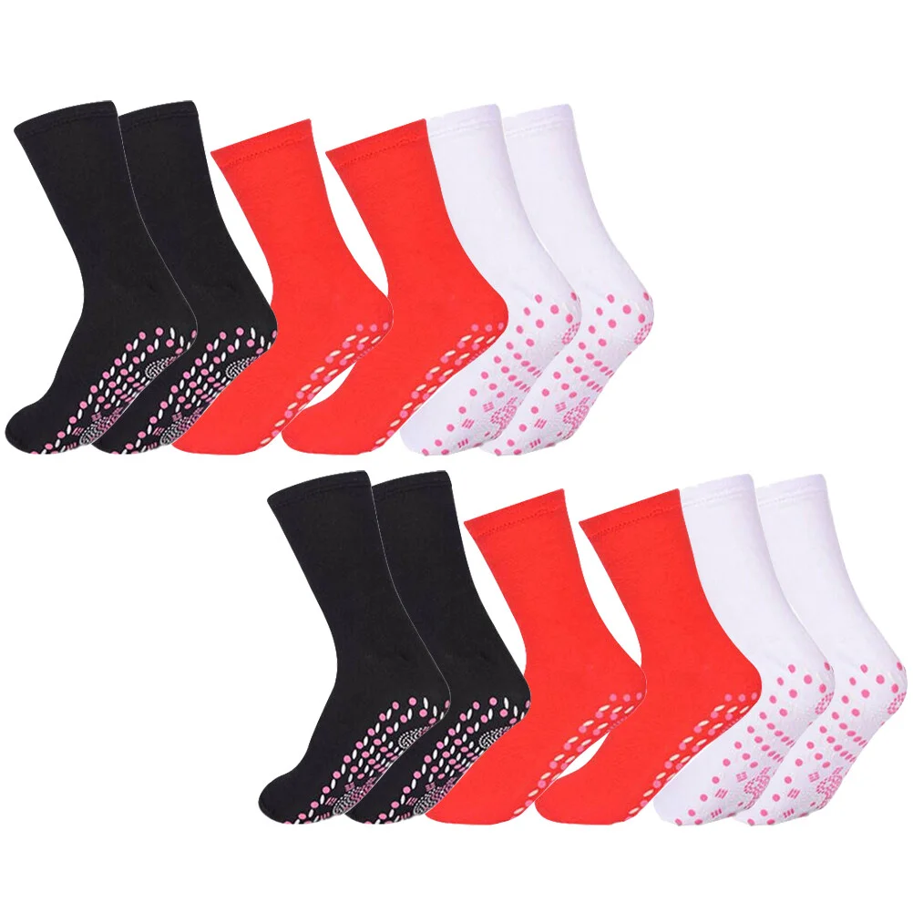 

6 Pairs Outdoor Socks Warm Men Comfy Thermal Heating Women Cozy Heated Health Work Winter