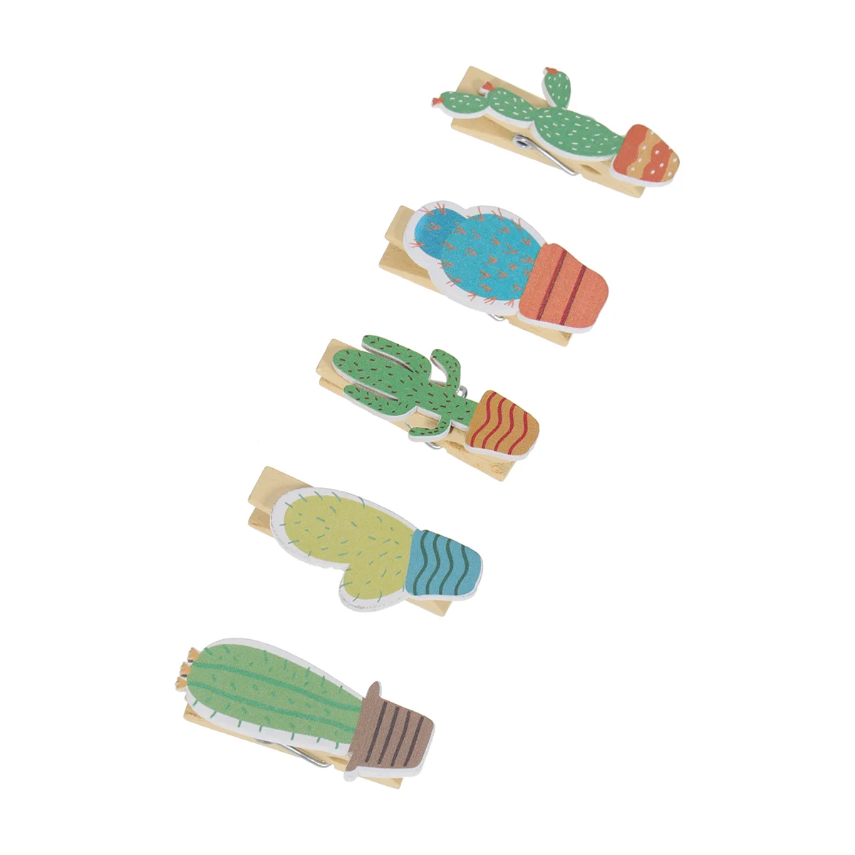 

20pcs Photo Clips Vivid Wooden Cute Cactus Shaped Card Holders Photo for Office Home Walls