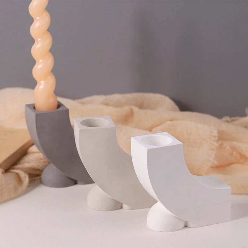 Бетонный подсвечник силиконовая форма U-образный поднос ваза кольцо сделай сам