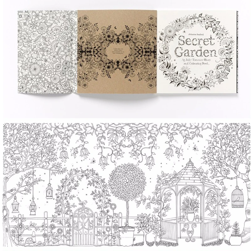 24 страницы на английском языке взрослые анти - секретная садовая живопись