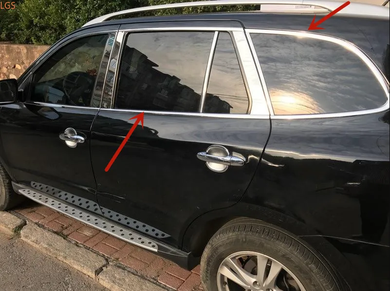 

For Hyundai SantaFe 2006-2012 stainless steel Car window Decoration strip Car window bright strips Anti-scratch Car styling