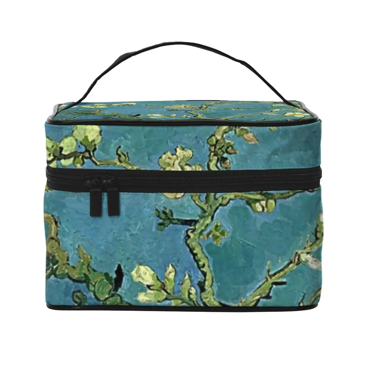 

Floral Print Art Cosmetic Bags Van Gogh Almond Blossoms Woman Storage Organizers with Handle Pack Home Makeup Bag