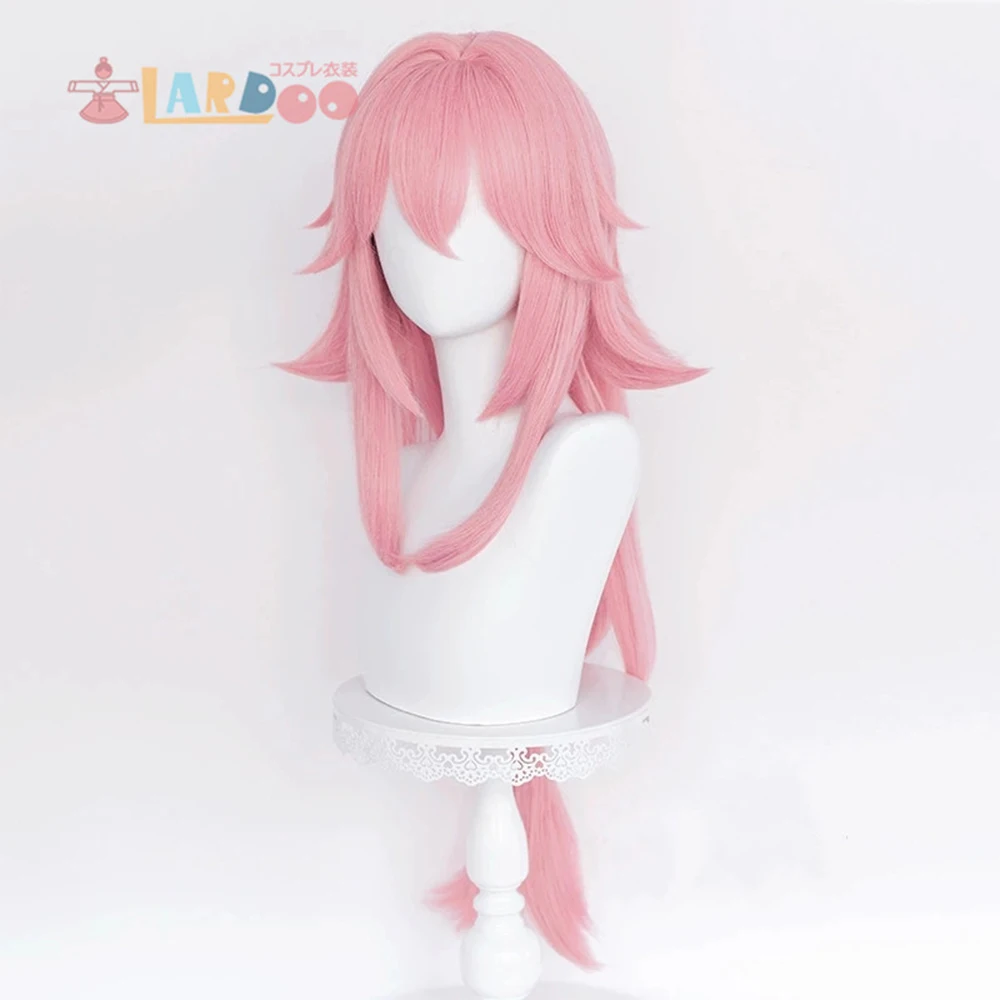 Lardoo Game Genshin Impact Косплей Хэллоуин Yae Miko косплей парик длинные волосы розовый -