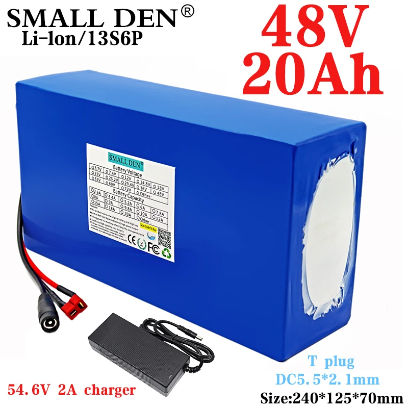 

Аккумулятор литиевый 48 В 20 Ач 18650, 48 В + зарядное устройство 2 А