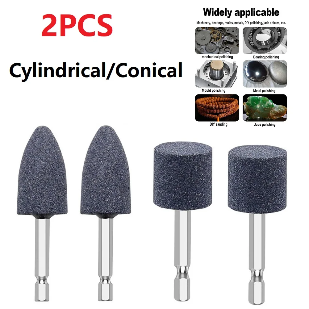 

2PCS Hexagonal Shank Grinding Wheel Sharpening Head Portable Engraving Grinding Drill Tool Power Tool Accessories