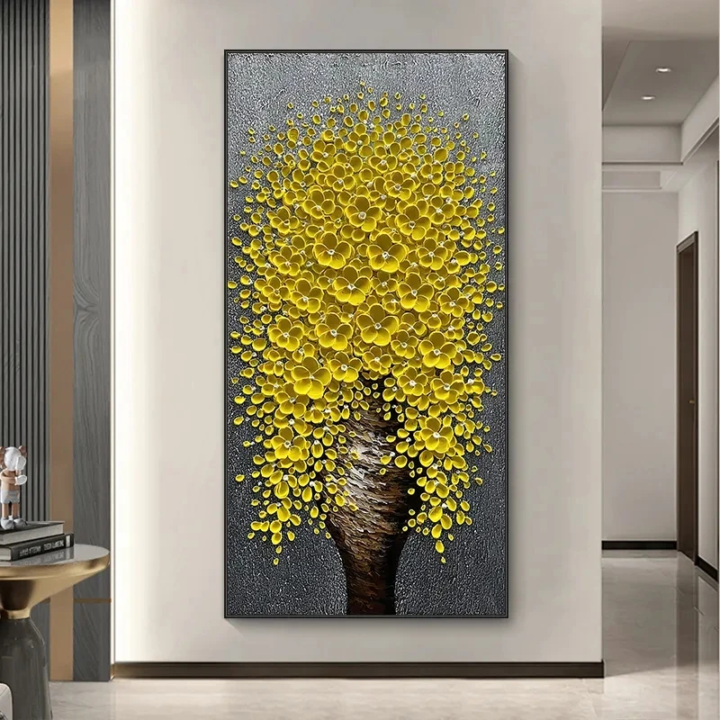 

Современная желтая Зеленая вертикальная настенная Картина на холсте для столовой, прихожей, гостиной, Настенный декор, принты