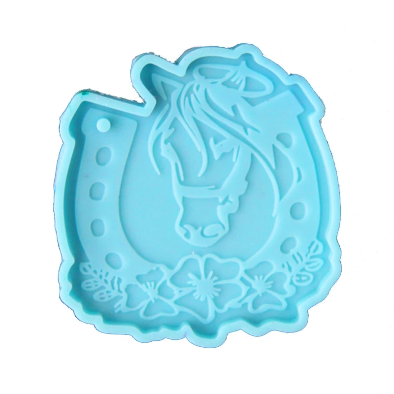 D0LC силиконовая Подкова форма цветок брелок мыло литье формы для УФ-отверждаемая