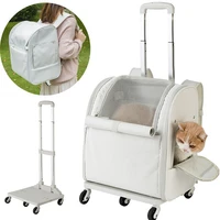 pet trolley bag waterproof oxford cloth cat telescopic pull rod case portable foldable lightweight dog backpack