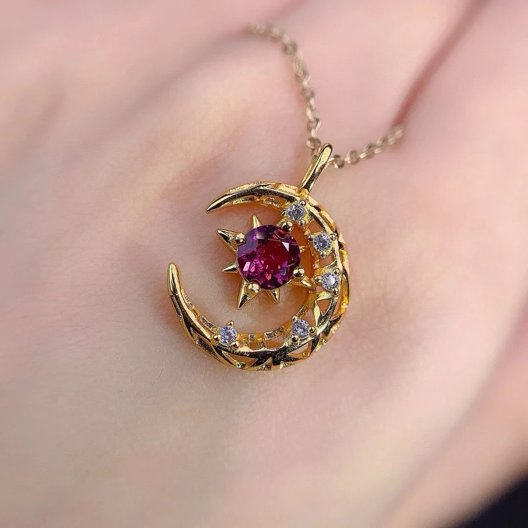 KJJEAXCMY Ювелирные изделия из натурального граната женский кулон чистого серебра S925