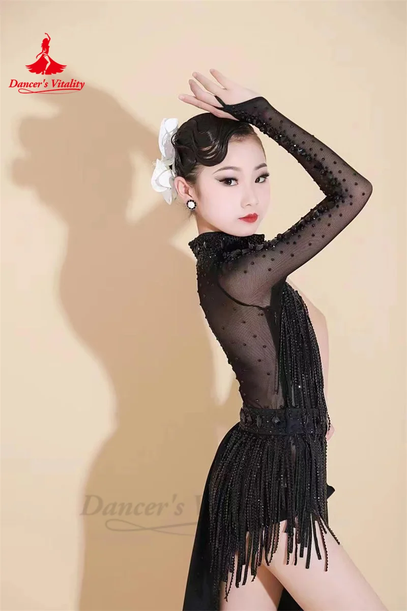 Костюм для латинских танцев Юбка детей Rumba Chacha Tango competitton Одежда на заказ взрослых