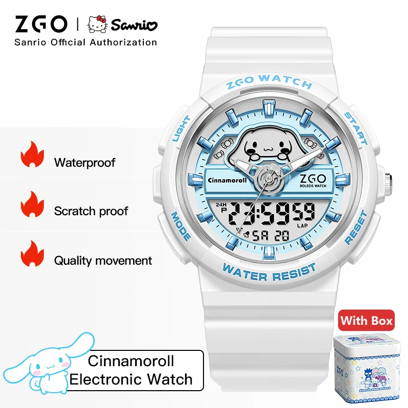 ZGO X Sanrio Cinnamoroll женские часы кварцевые электронные спортивные водонепроницаемые