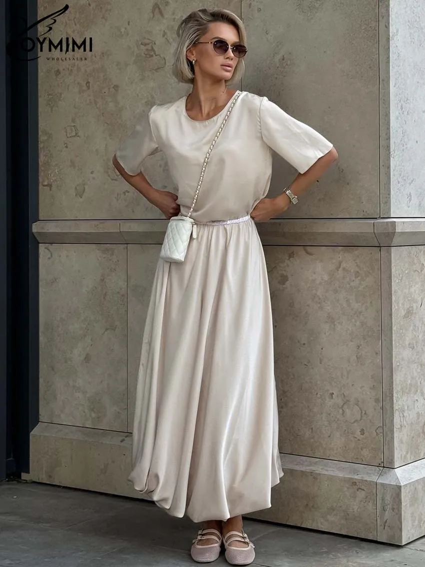 Женский Повседневный костюм Oymimi из 2 предметов элегантный топ с круглым вырезом и