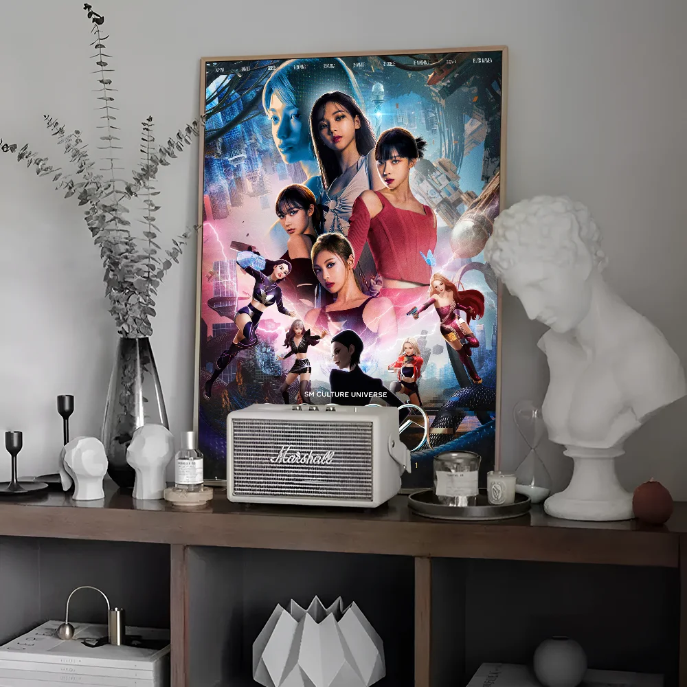 Kpop A-Aespa классические винтажные постеры наклейки для декора комнаты бара кафе