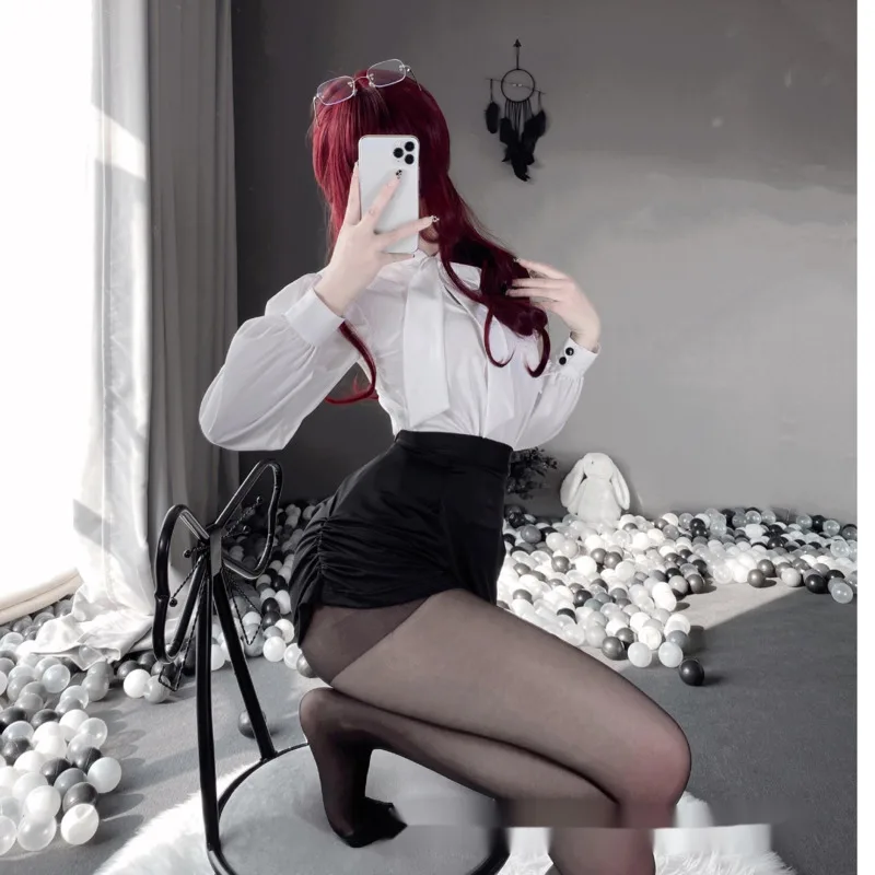 Сексуальная Униформа секретаря для косплея соблазнительная прозрачная офисная