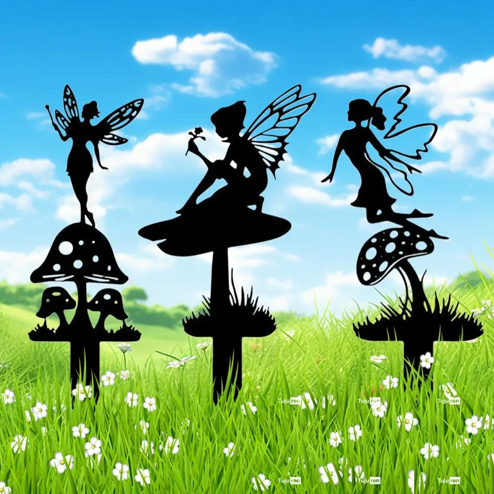 Металлические сказочные садовые колья газонные весенние декорации силуэт феи