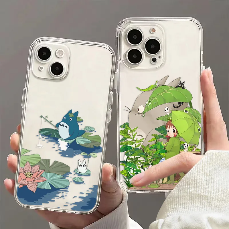 Cute cartoon Clear Case For Samsung A73 A72 A71 A55 A52 A51 A50 A35 A33 A32 A31 A30 A24 A23 A22 A13 A12 A05 5G T-T-Totoros Cover