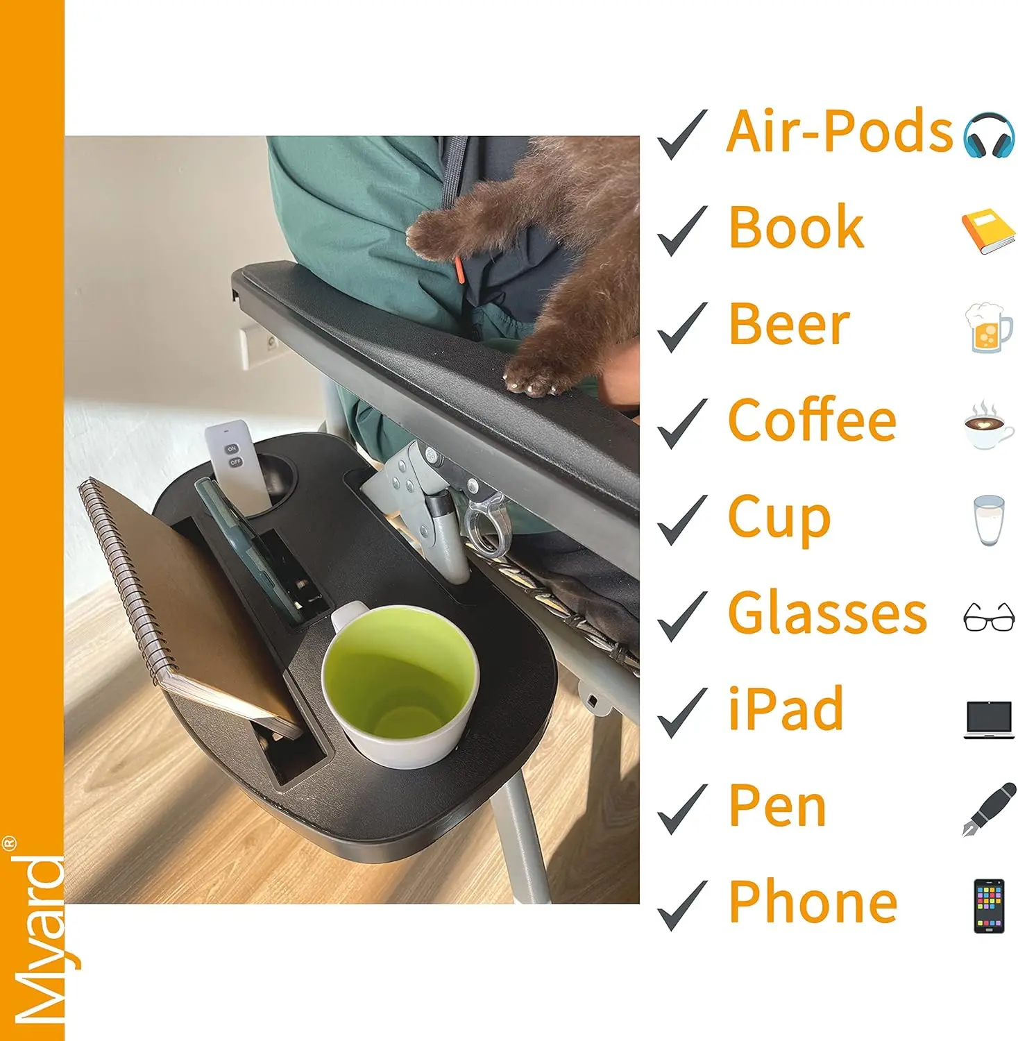 Поднос с подстаканником боковой поднос для шезлонга гравитацией стул зажимом