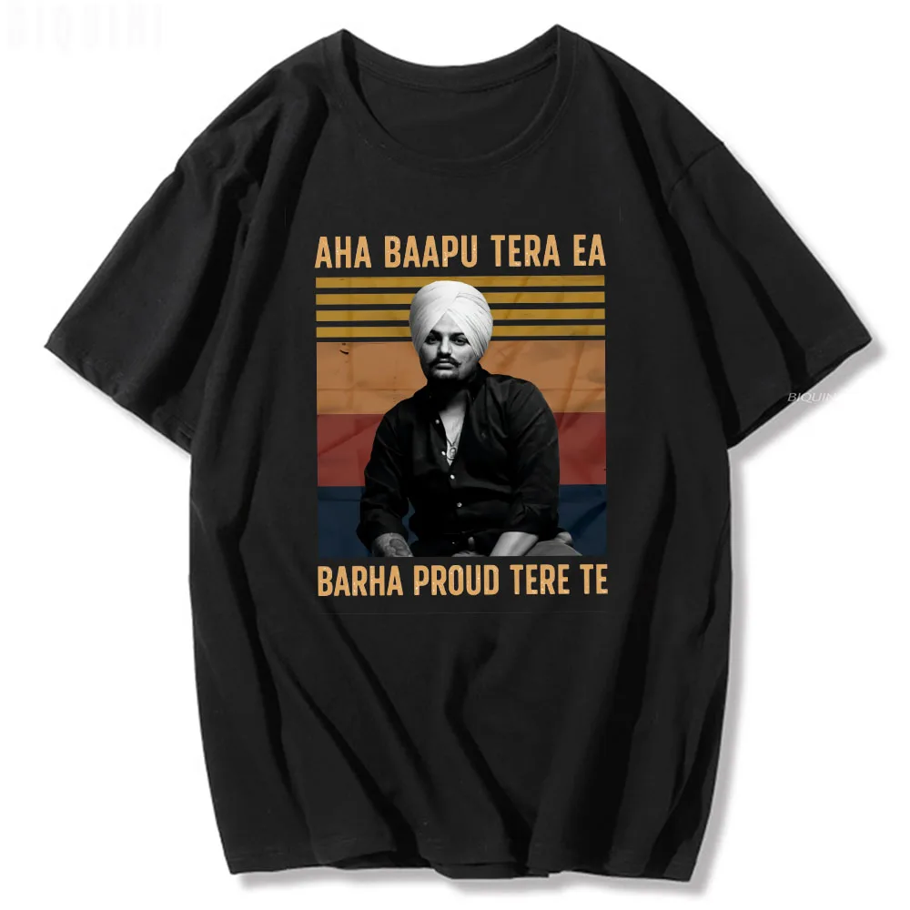 

2022 New Sidhu Moose Wala Men T Shirt Retro Short Sleeve 100 Cotton Indian Rapper Male Tees Unisex Aesthetic Punk Tops Harajuku