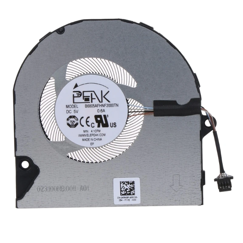 Cooling Fan Replacement Repair for Inspiron 5410 5415 5510 5515 7415 0KRK6P Notebook Computer 4-pin Laptop Cooler Cooling Fan Replacement Repair for Inspiron 5410 5415 5510 5515 7415 0KRK6P Notebook Computer 4-pin Laptop Cooler