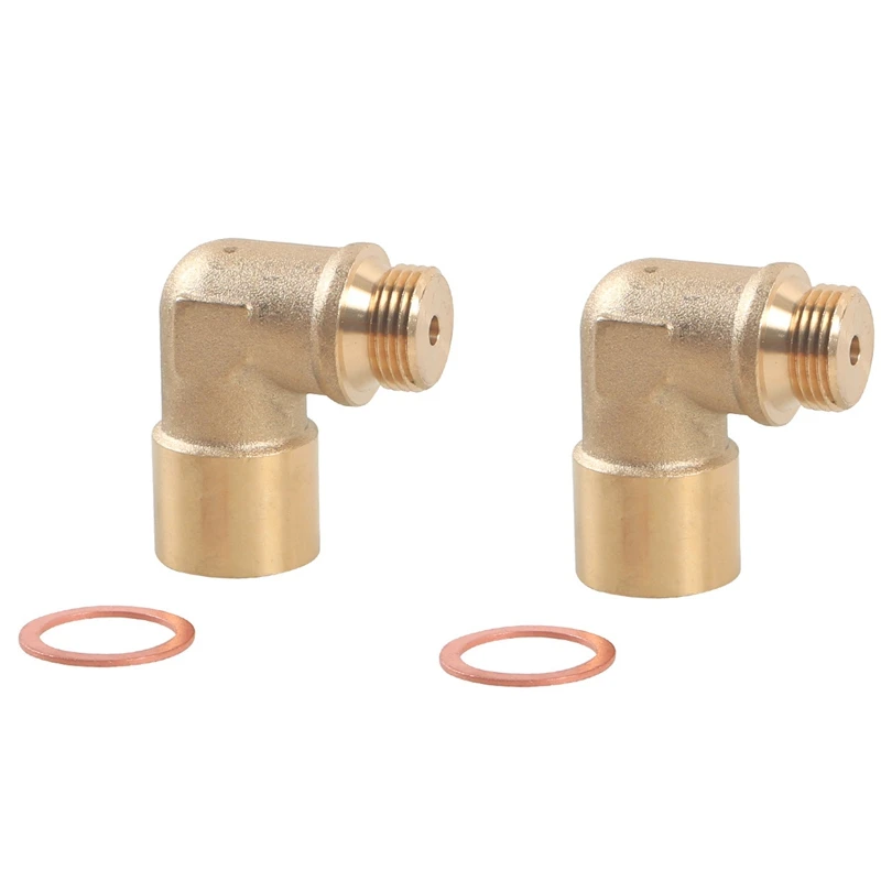 

2Pcs M18X1.5 02 Bung Extension O2 Oxygen Sensor Angled Extender Spacer 90 Degree