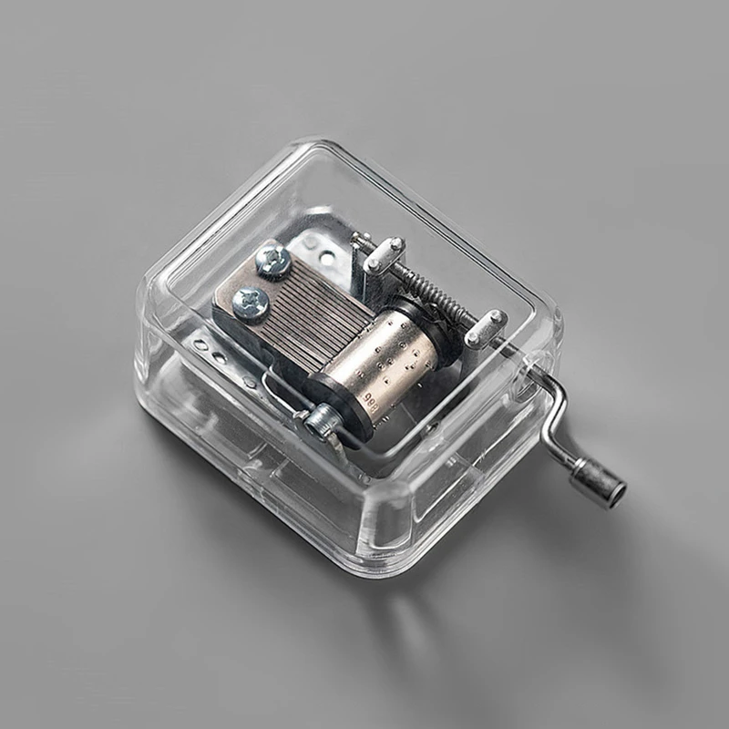 Transparent Acrylic Music Box Desktop Ornament Art Deco Romantic Unique Birthday Gift