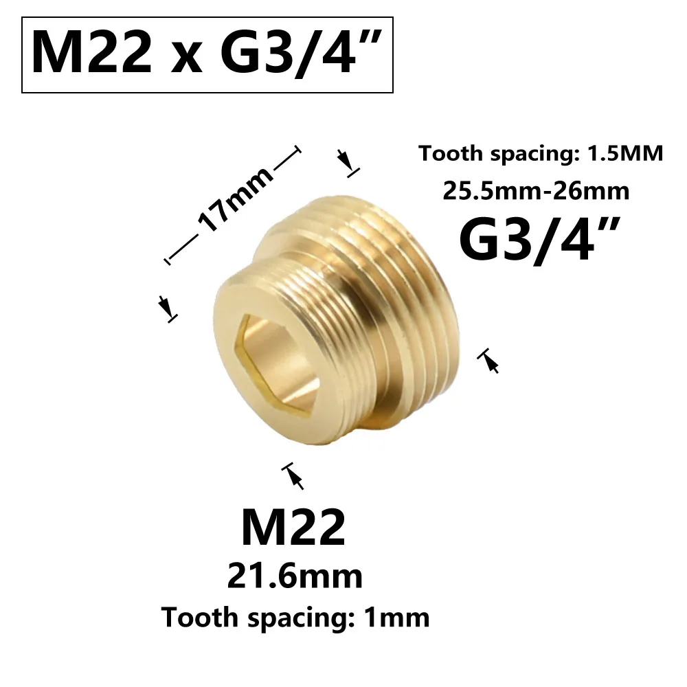 

Латунный резьбовой соединитель для крана ZWDZJL G3/4 M22