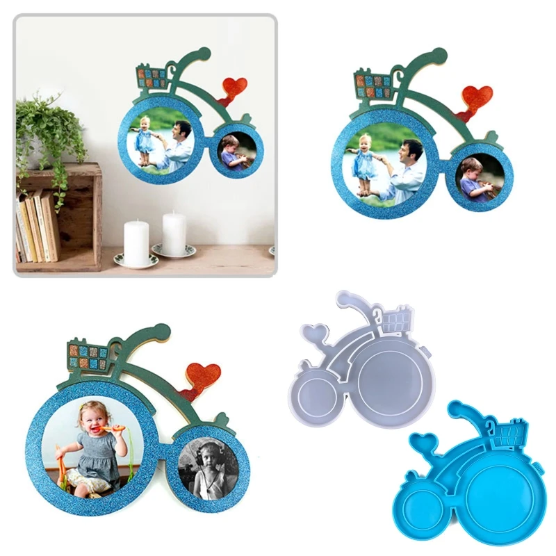 

Bike Photo Frame Epoxy Resin Mold Handmade Desktop Decoration Silicone Mould DIY