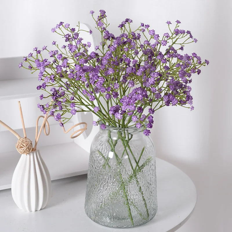 

Gypsophila Artificial Flowers Plastic White Pink Blue Purple Fake Flower Arrangement Accessories Wedding Party Home Office Decor