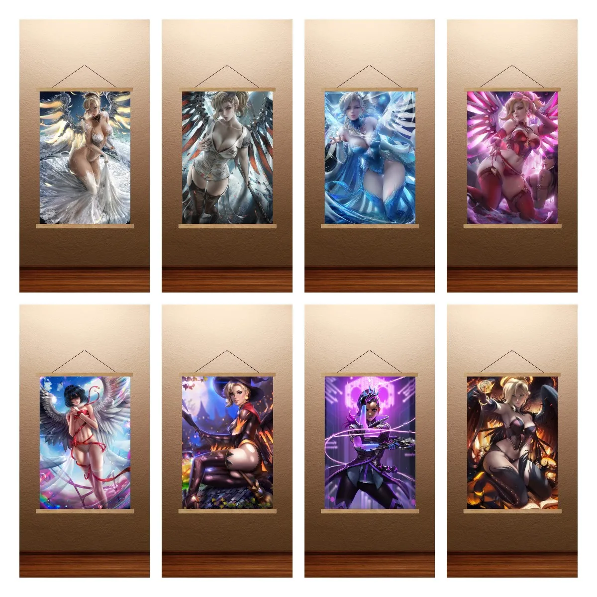 Постер с изображением милосердия Overwatch для видеоигр холст настенные картины