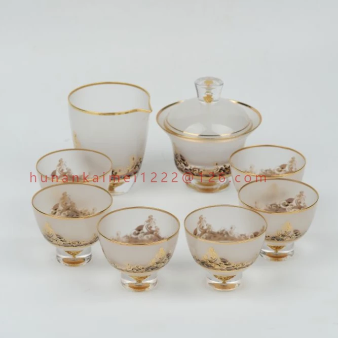 

Bottom hollow gold patterned setMinimalism, crystal glass, novel