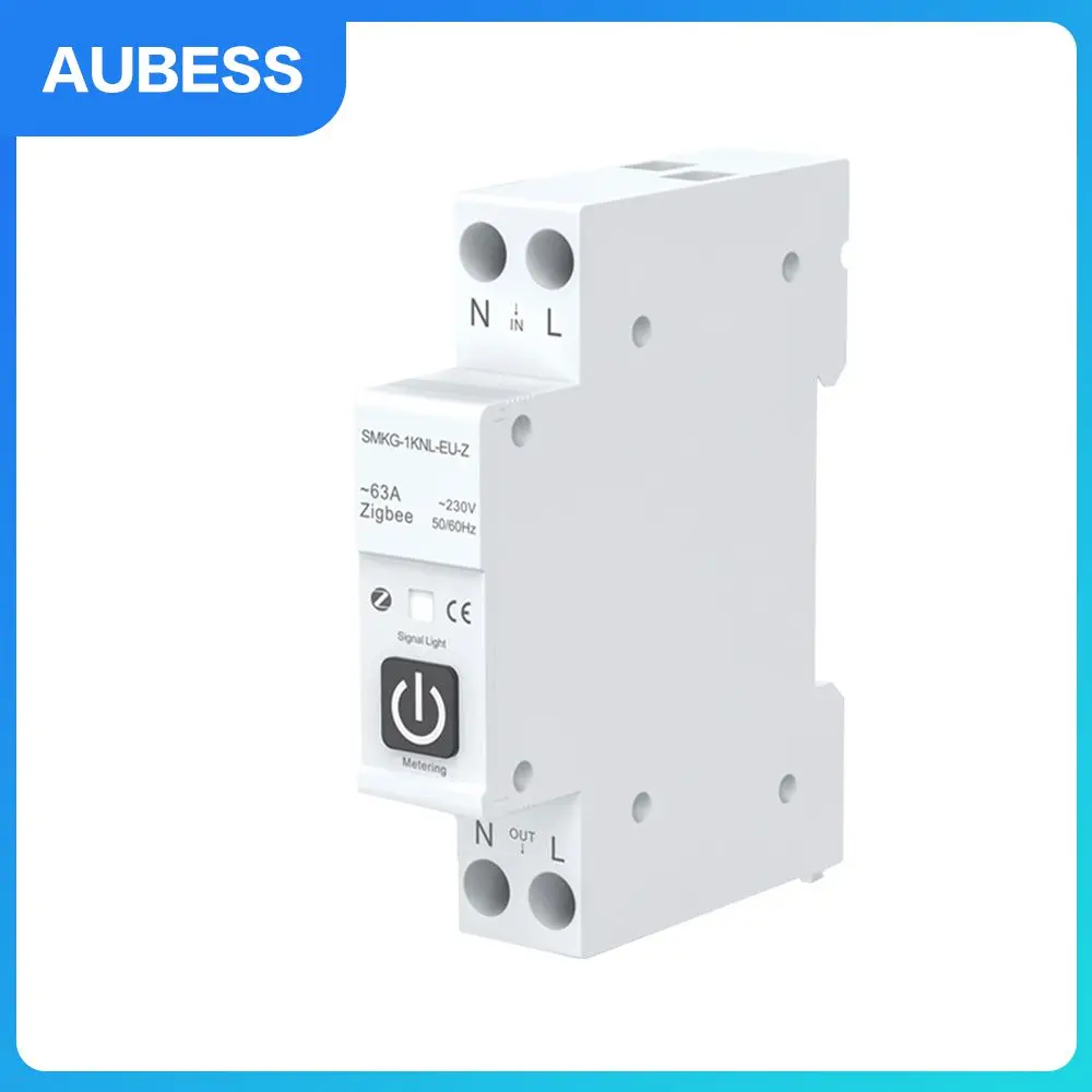 

Автоматизация дома Zigbee с измерительным умным автоматическим выключателем 1p 63a Din Rail Tuya Alexa Google Home дистанционный переключатель