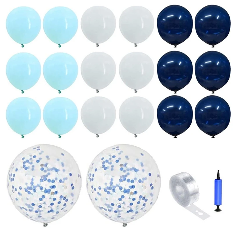 

Набор синих и белых воздушных шаров, 118 шт.