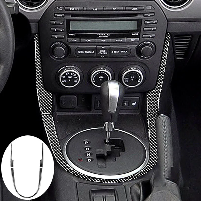 

For Mazda MX-5 Miata 2009-2015 Carbon Fiber CD Gear U-shaped Surround Stickers Trim Strip Car Interior Decorative Accessories