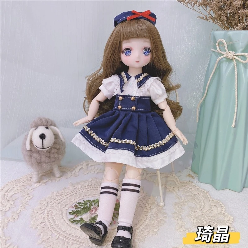 1/6 Bjd Аниме Кукла полный набор 28 см милый комикс лицо куклы игрушки с одеждой