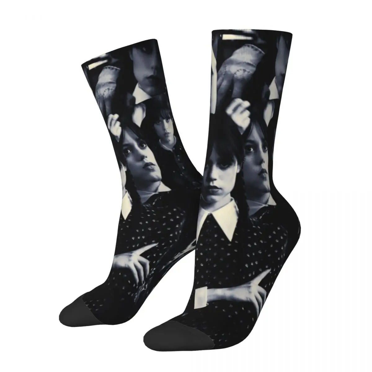

Wednesday Addams Jenna Ortega Socks Men Women Funny Happy Socks Novelty Spring Summer Autumn Winter Middle Tube Socks Gift