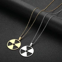 cxwind radiation hazard symbol pendant radioactive necklace hulk logo nuclear emblem cyber goth logo industrial imprint stalker