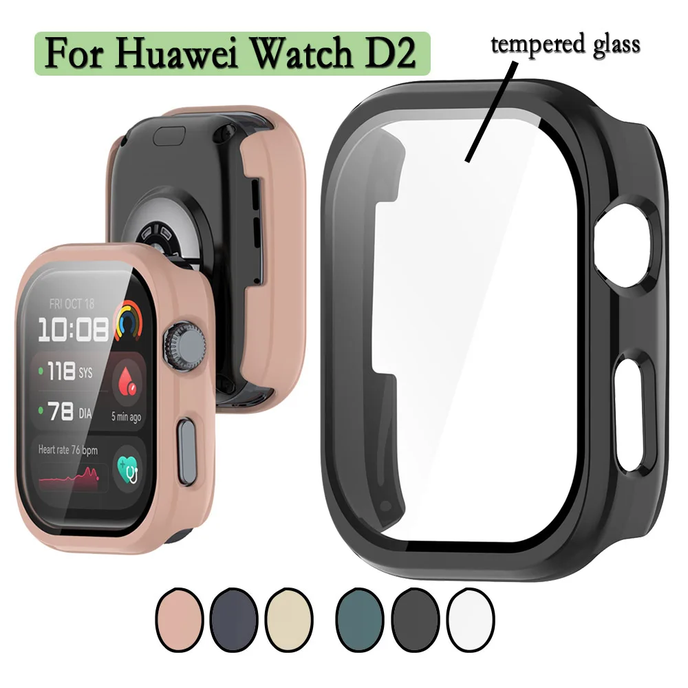 Фото Защитный чехол 2-в-1 для Huawei Watch D2 с экраном, защитная крышка из закаленного стекла, защитная крышка для часов с пленкой №1