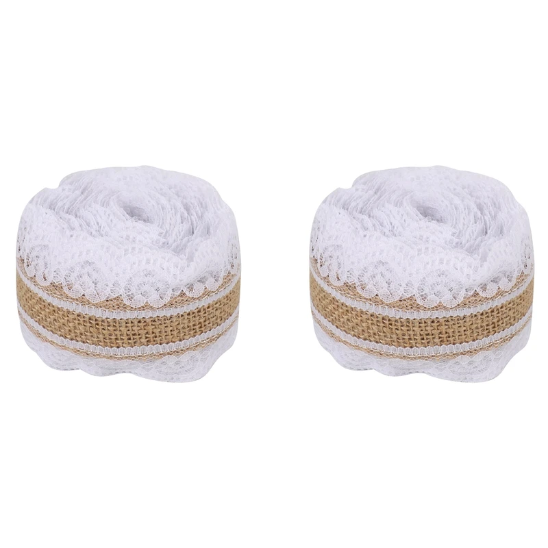 

2 шт., лента из натурального джута, 2,5 см X 5 м