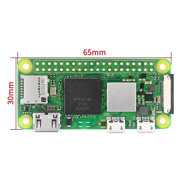 Для нового Raspberry Pi Zero 2 Вт 1 ГГц четырехъядерный 64-разрядный процессор Arm Cortex-A53 512 Мб