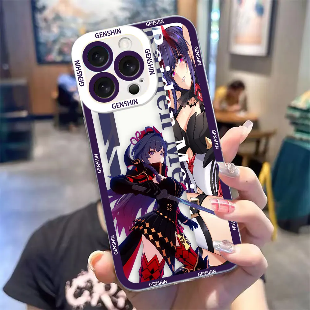 Фото Прозрачный чехол для телефона Infinix TECNO POVA 2 4 3 5 SMART 6 7 8 NOTE 10 11 12 50 CAMON 20 30 40, чехол Genshin Impact Yae Shenhe Rail №1