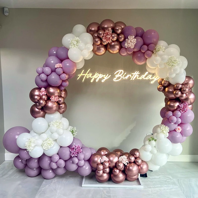 

Maca Purple Rose Gold Balloons Kits Mariage Birthday Gender Reveal Party Ballons Garland Anniversaries Baby Shower Decoration