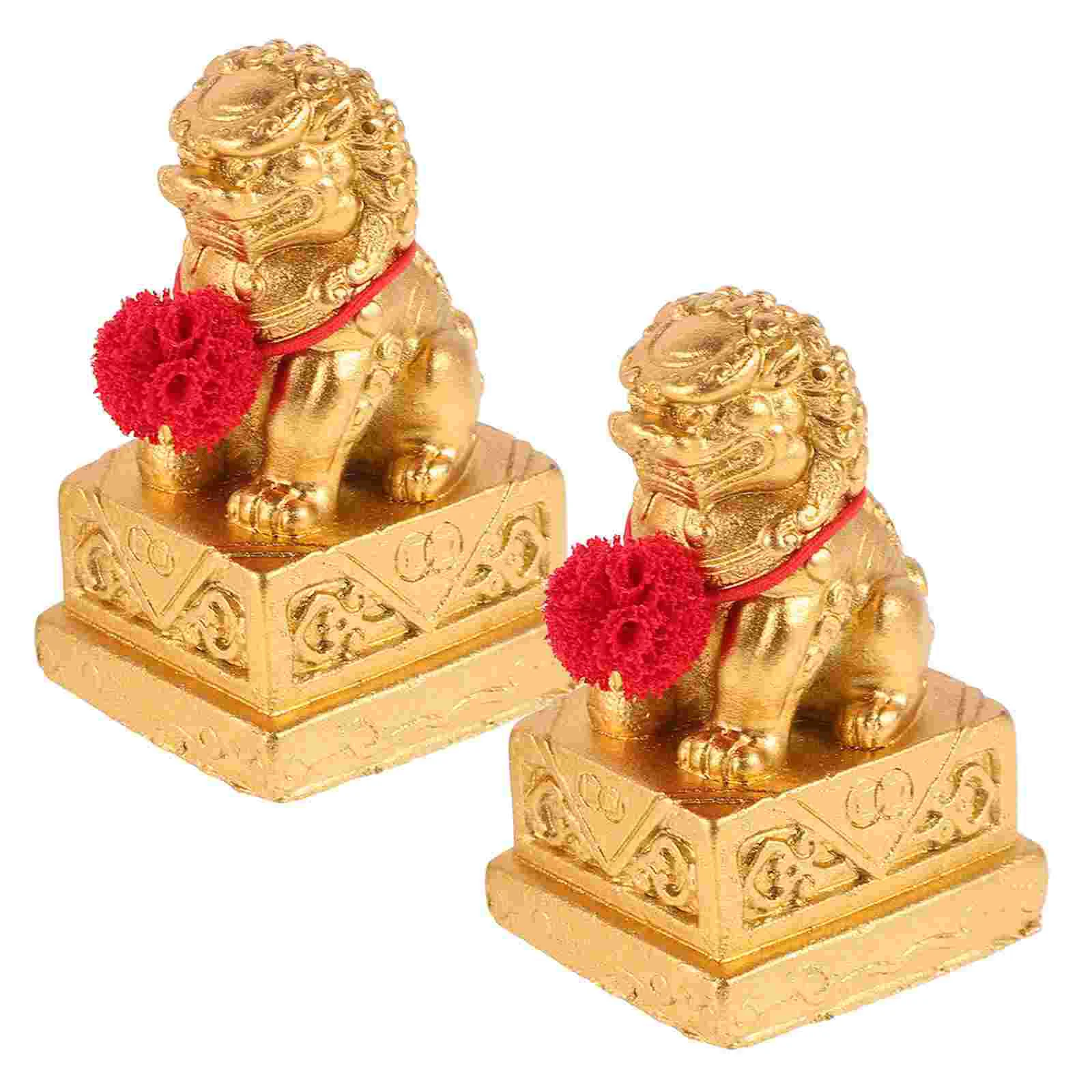 2 шт. орнамент льва китайские коллекционные предметы мини-статуэтка китайский