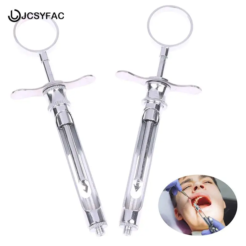 

1PCS Oral Care Stainless Steel Dental Injection Syringe Dental Aspirating Syringe Dentist Surgical Instrument Lab Equipment