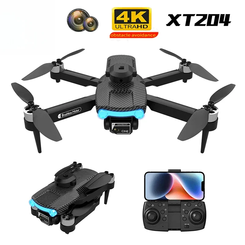 

Радиоуправляемый Дрон XT204, вертолет с двигателем для обхода препятствий, двойная камера 6K 8K HD с профессиональным бесщеточным дроном, радиоуправляемый самолет, игрушки