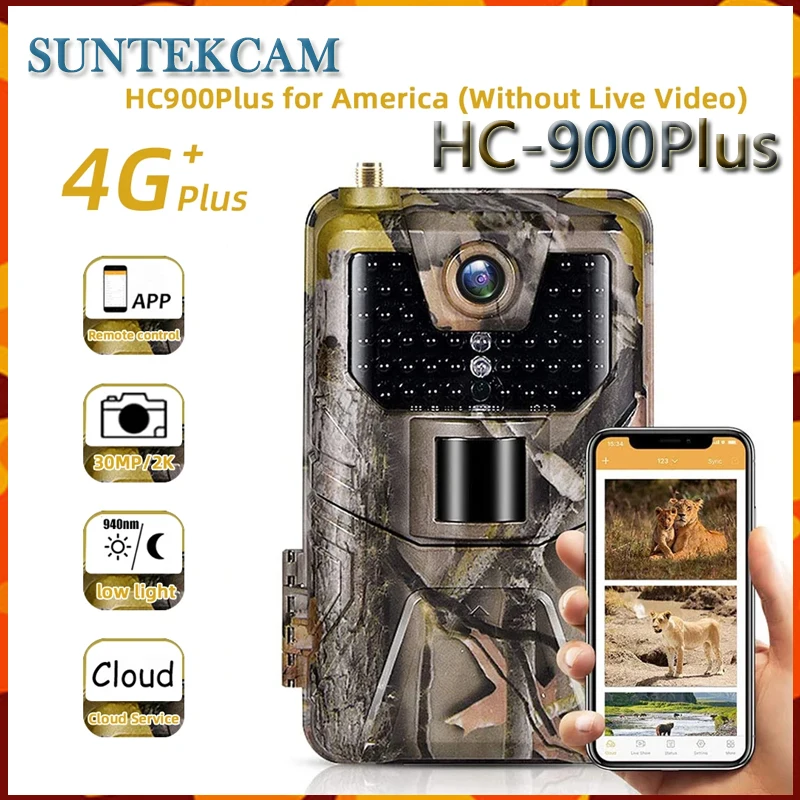 Suntekcam 4G APP Control Trail Camera HC-900Plus 30MP 2K Live Streaming Night Vision Внедорожная камера