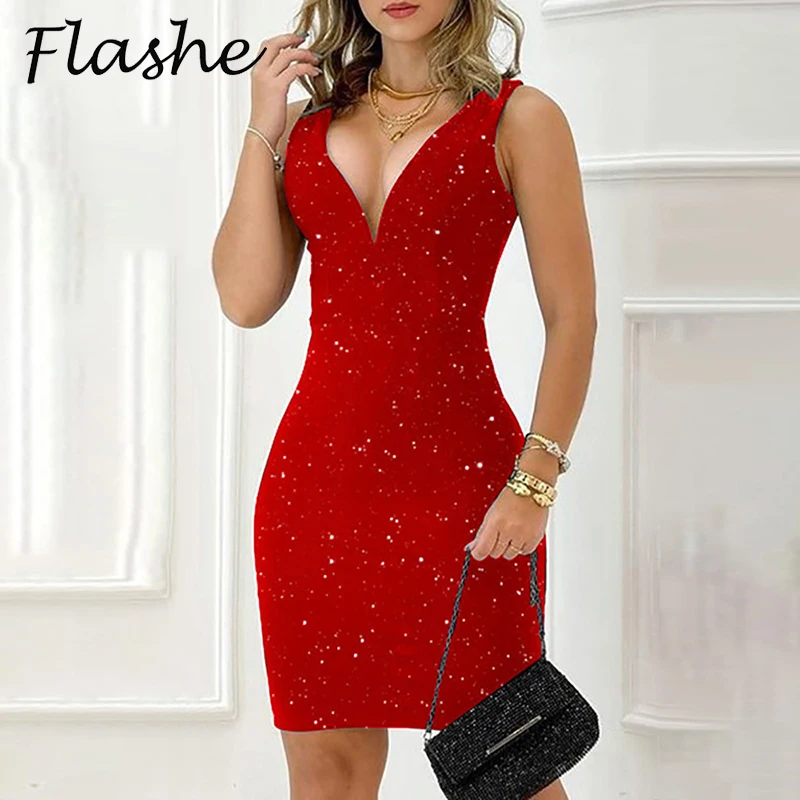 Fashion Women's Dress 2022 Elegant V Neck Short Dress Women Sexy Club Party Dresses For Women Summer Bodycon Dress