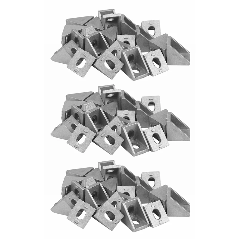 

HOT SALE 60Pcs 2020 Corner Fitting Angle Aluminum 20 X 20 L Connector Bracket Fastener Match Use 2020 Industrial Aluminum Profil