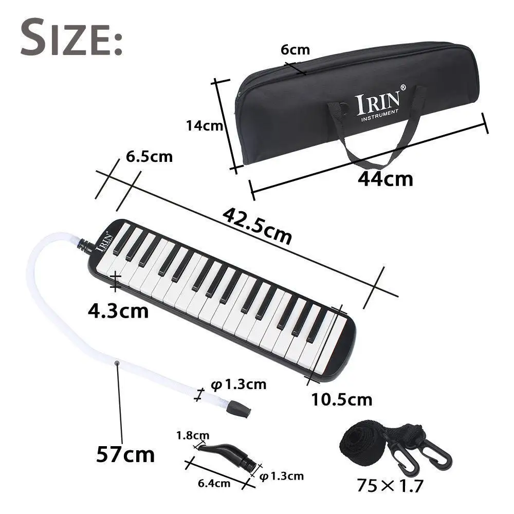 

New 32 Piano Keys Melodica with Carrying Bag Black